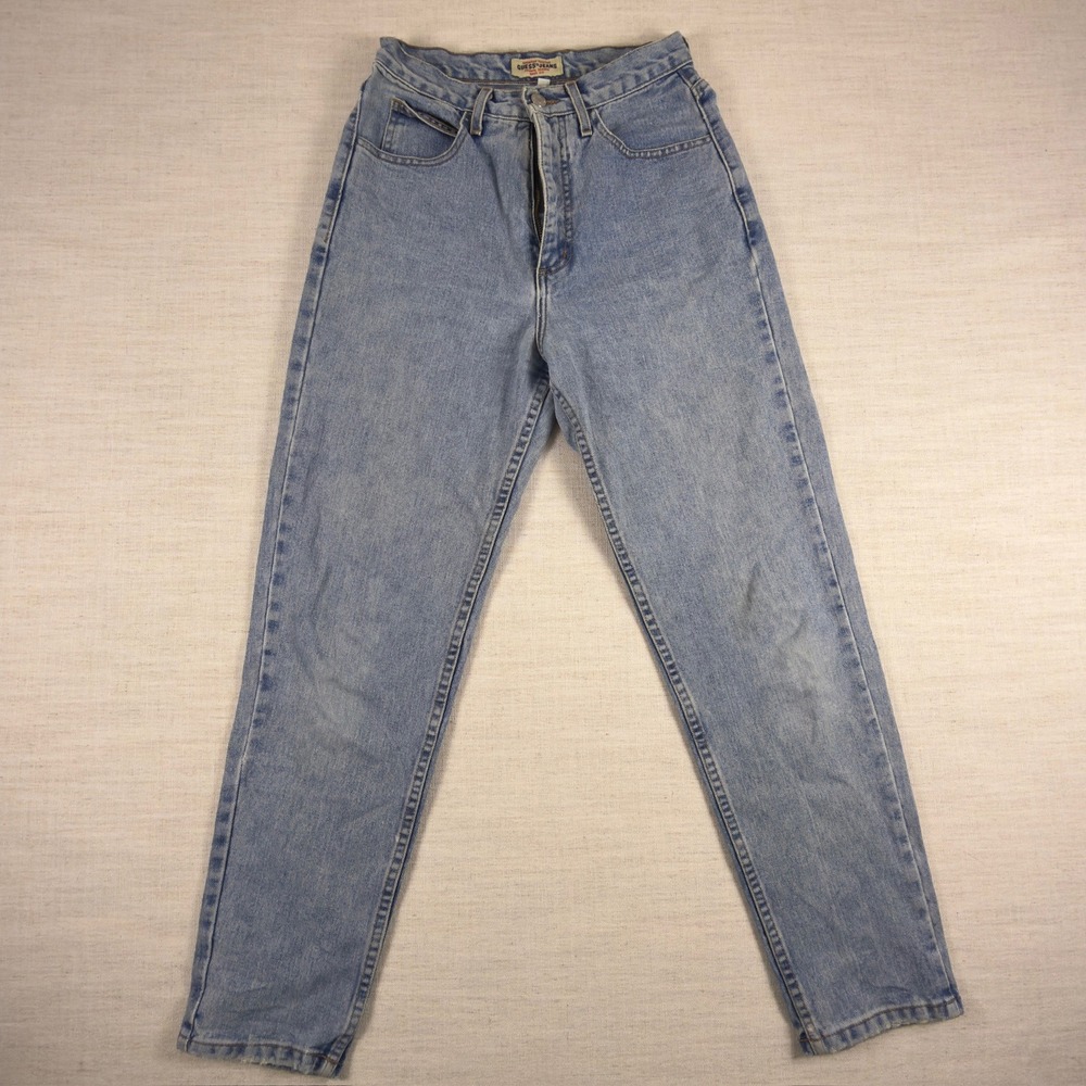 Vintage Guess Jeans High Waisted Tapered Leg Light Wash Denim 90s Mom Jeans 25